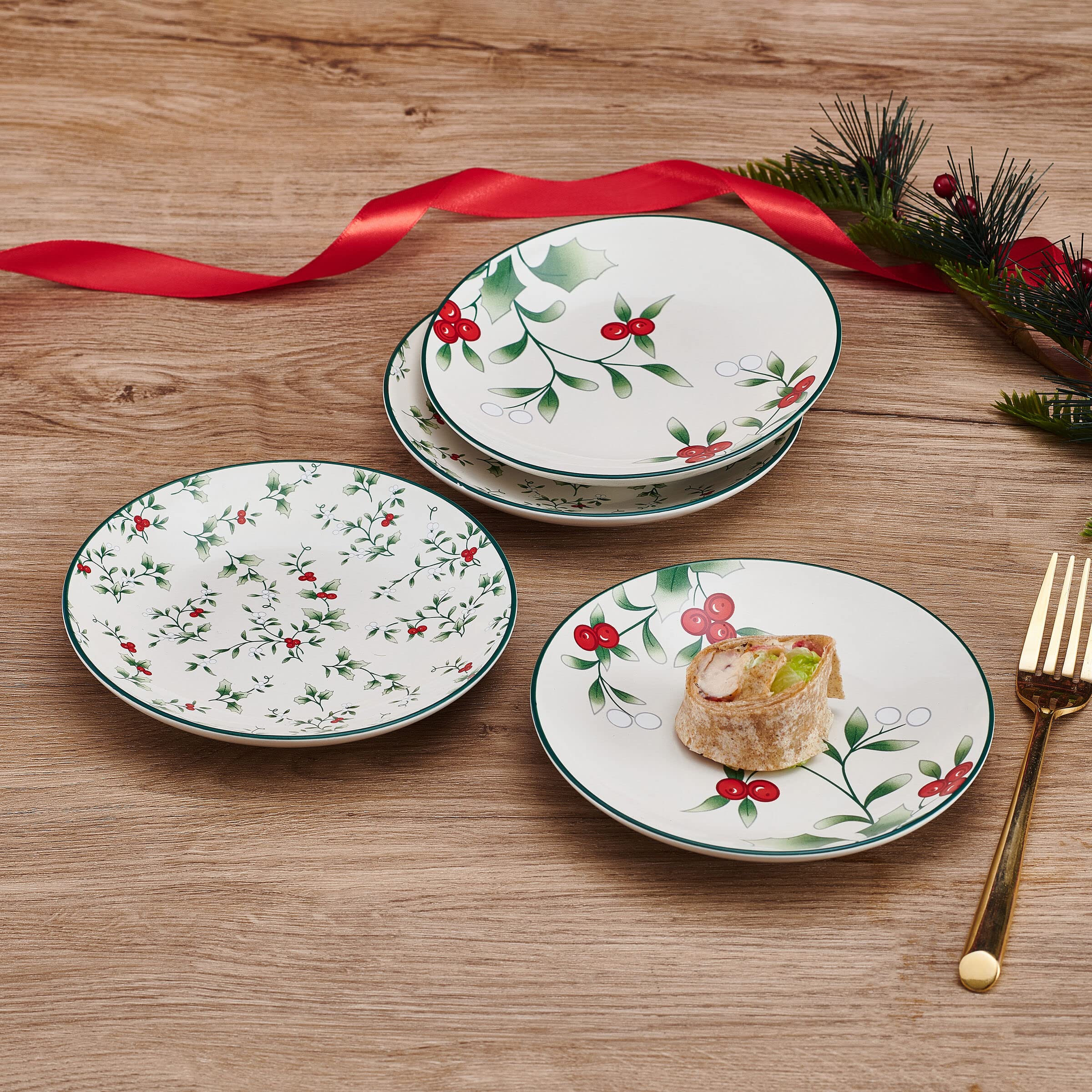 Amazon.com | Pfaltzgraff Winterberry Holiday Set of 4 Assorted